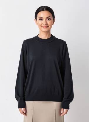 Pull stretch manches longues noir MONTAGUT femme