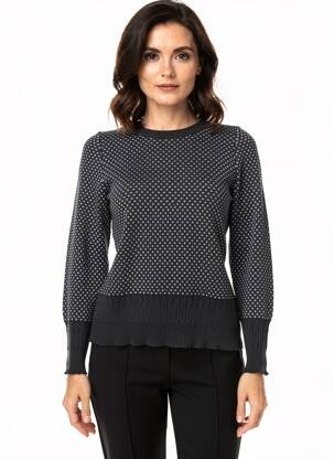 Pull stretch manches longues noir MONTAGUT femme