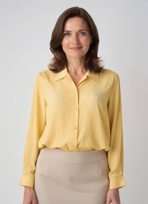 Chemisier tissage crêpe manches longues beige PRUNELLE femme