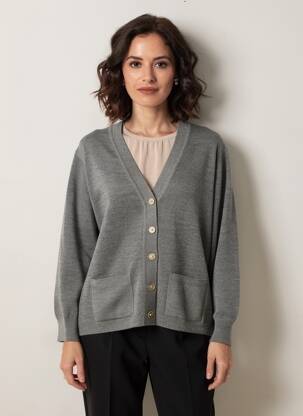 Gilet manches longues stretch gris MONTAGUT femme