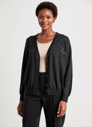 Gilet manches longues stretch noir MONTAGUT femme