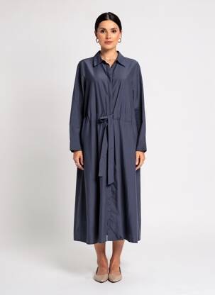 Robe longue manches longues manches longues bleu SOYACONCEPT femme