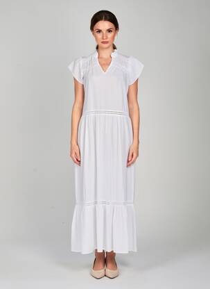 Robe longue manches courtes manches courtes blanc SOYACONCEPT femme