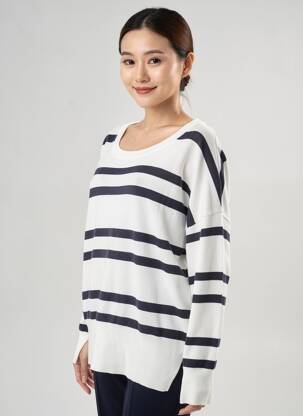 Pull stretch manches longues bleu SOYACONCEPT femme