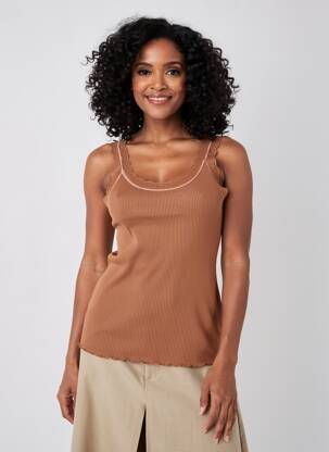 Top stretch sans manche marron SOYACONCEPT femme