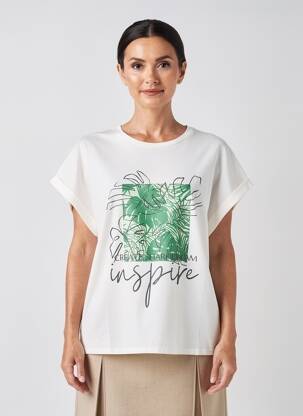 T-shirt coupe droite manches courtes beige SOYACONCEPT femme