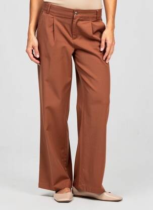 Pantalon droit taille élastique orange C'EST BEAU LA VIE femme