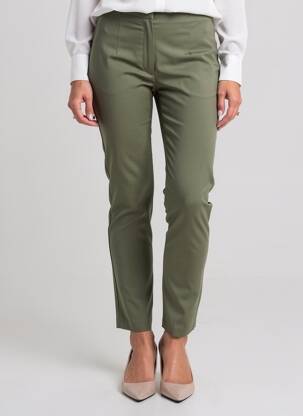 Pantalon slim taille haute taille haute vert ANNA MONTANA femme