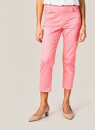 Pantalon 7/8 stretch taille normale rose ANNA MONTANA femme