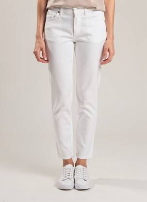 Pantalon 7/8 stretch taille normale blanc ANNA MONTANA femme