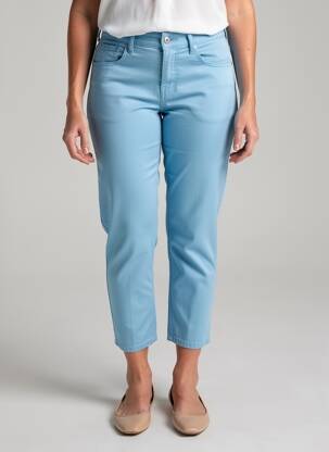 Pantalon 7/8 stretch taille normale bleu ANNA MONTANA femme