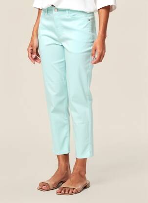 Pantalon 7/8 stretch taille normale bleu ANNA MONTANA femme