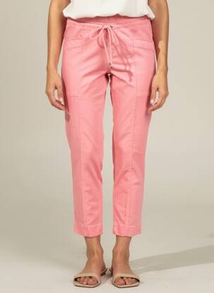 Pantacourt taille élastique taille normale rose ANNA MONTANA femme