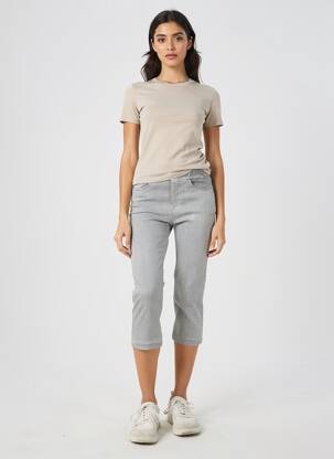 Pantacourt stretch taille normale gris ANNA MONTANA femme