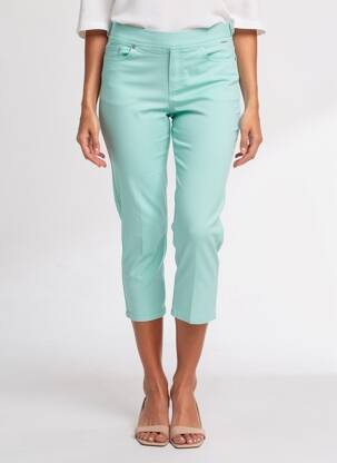 Pantalon 7/8 stretch taille normale vert ANNA MONTANA femme