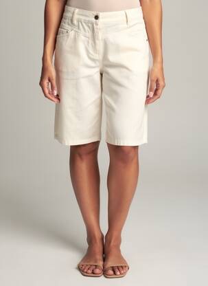 Bermuda coupe droite taille normale beige C'EST BEAU LA VIE femme