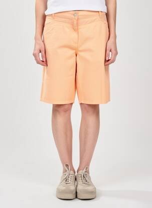 Bermuda coupe droite taille normale orange C'EST BEAU LA VIE femme