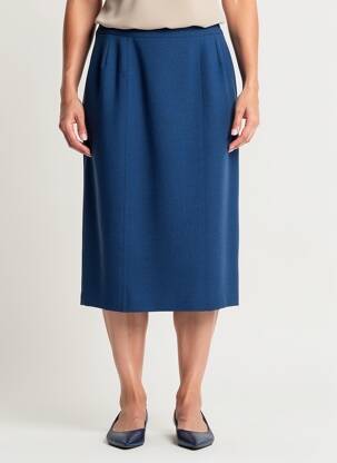Jupe mi-longue stretch bleu GEVANA femme