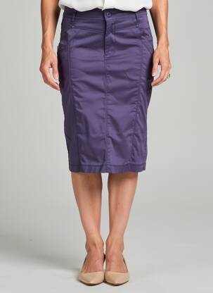 Jupe mi-longue stretch bleu GRIFFON femme