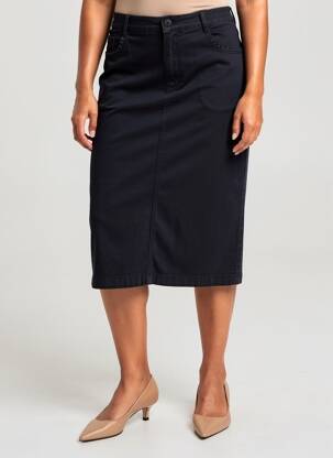 Jupe mi-longue stretch bleu CHRISTINE LAURE femme