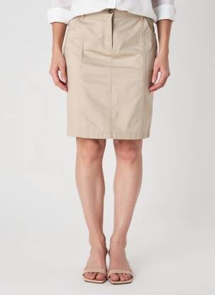 Jupe courte coupe droite beige ÉTYMOLOGIE femme