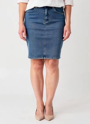 Jupe courte coupe droite bleu GEVANA femme