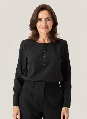 Top tissage crêpe manches longues noir GUY DUBOUIS femme