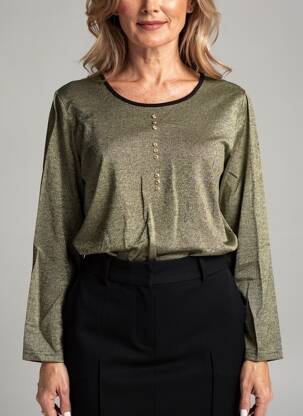 Top coupe cintrée manches longues or MERI & ESCA femme