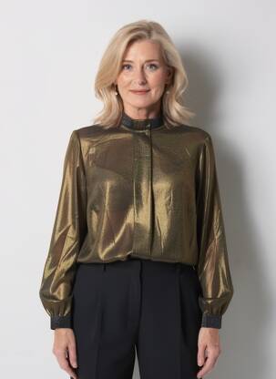 Blouse légère et transparente manches longues or MERI & ESCA femme