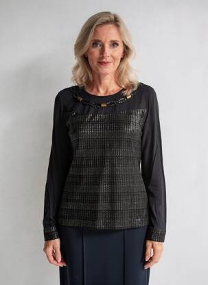 Top stretch manches longues noir GUY DUBOUIS femme