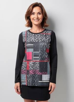 Top manches longues manches longues noir IMPULSION femme
