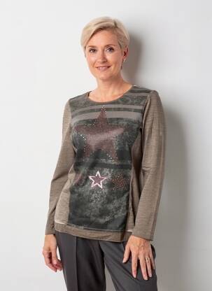 Top stretch manches longues gris MERI & ESCA femme
