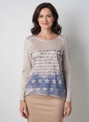 Top manches longues manches longues gris GUY DUBOUIS femme