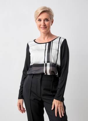 Top manches longues manches longues noir GUY DUBOUIS femme