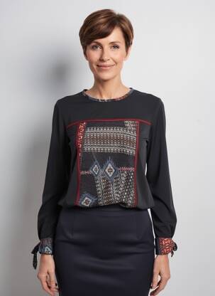 Top manches longues manches longues noir GRIFFON femme