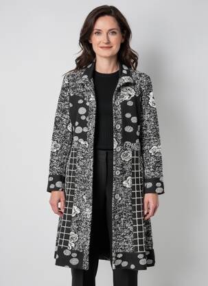 Manteau long coupe cintrée sans capuche noir MERI & ESCA femme