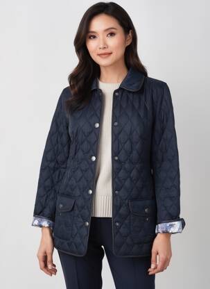 Doudoune manches longues sans capuche bleu BARBARA LEBEK femme