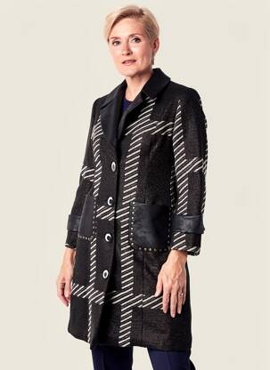 Manteau long coupe cintrée sans capuche noir MERI & ESCA femme