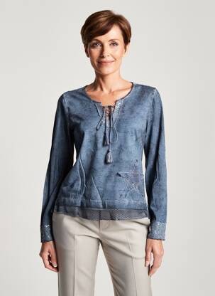 T-shirt manches longues manches longues bleu MERI & ESCA femme