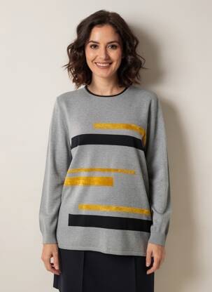 Pull coupe droite manches longues gris ARDIUM femme