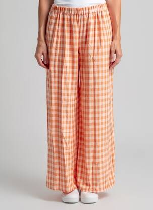 Pantalon large tissage popeline taille normale orange LES ACOLYTES femme