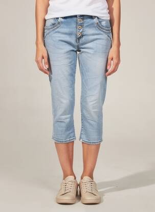 Pantacourt stretch taille normale bleu KAROSTAR femme