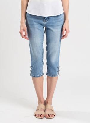 Corsaire délavé taille haute bleu BS JEANS femme