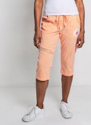 Corsaire délavé taille normale orange MADE IN ITALY femme