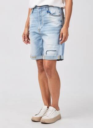 Bermuda coupe droite taille normale bleu S.WOMAN femme