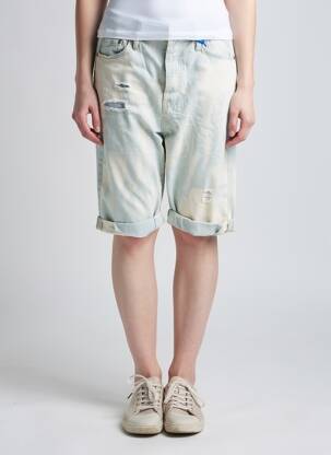 Bermuda taille élastique taille normale bleu S.WOMAN femme