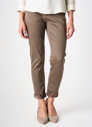 Pantalon slim stretch taille normale vert MAISON ONADO femme