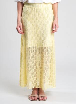 Jupe longue coupe fluide jaune MADE IN ITALY femme