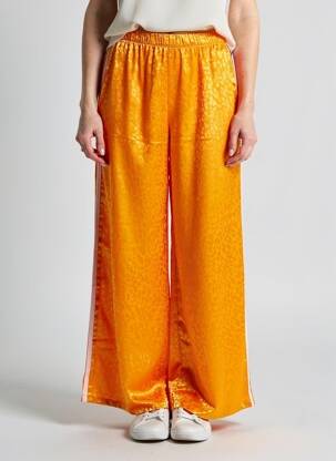 Pantalon large coupe fluide taille normale orange AMY&CLO femme