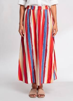 Jupe longue coupe fluide rouge GARCONNE femme